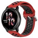Geageaus Watch Bands for Samsung Galaxy Watch 46mm/Gear S3,22mm Silicone Replacement Band Quick Release Wristband for LG G Watch W100/ R W110/ Urbane W150(Red/Black,22mm)