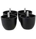 UNIQUELLA 3" Inch Round Heavy Quality Non Breakable Plastic Furniture Leg for Sofa, Table, Bad & Couch Set of 4 Pieces Furniture Feet Modern Style.
