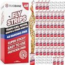 48 Fly Strips Indoor Sticky Hanging with Pins. Fly Trap Fly Paper Strips Indoor Hanging Fly Tape for Indoors and Outdoor. Fly Catcher Fly Ribbon Sticky Fly Traps for Indoors Flypaper. Fruit Gnat Traps