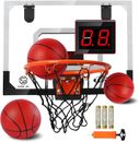 Mini Indoor Basketball Hoop over the Door Basketball Hoop with Audio Scoreboard