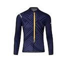 Santic Men's Cycling Jersey Long Sleeve for Men Biking Jersey Cycling Shirts Cycling Tops Navy
