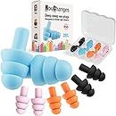 Ear Plugs for Sleep Soft Silicone Reusable, Earplugs for Sleeping Noise Cancelling(4Pairs) Multicoloured
