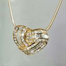 1.50 Ct Round Cut Simulated Diamond Cluster Heart Pendant 14k Yellow Gold Plated