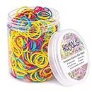 HOYOLS 1/2 Inch Small Rubber Bands for Hair Ties Assorted Color Rainbow Elastics Mini Reusable Rubberband for Braids Braiding Colorful for Baby Girl Infants Toddler and Office Supplies 1000pcs (S)