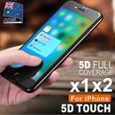 2x 5D Full Coverage iPhone 8 7 6s Plus Screen Protector Tempered Glass for Apple