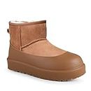 FLEX BOOT GUARD Compatible with UGG Boot, Waterproof Silicone Rubber Shoe Covers, Reusable Upgraded Overshoes, Non-Slip Washable for Women, Men (S (Women 7-9), Chestnut)