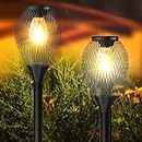 Solar Lights Outdoor, Ortiny Solar Pathway Lights Outdoor Waterproof, Dusk to Dawn Auto On/Off LED Solar Lights Landscape Lighting Decorative for Garden,Lawn,Yard, Walkway, Driveway, Patio-2 Packs