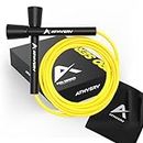 Athverv Adjustable Skipping Rope for Men, Women & Kids – Speed Jump Rope for Exercise Workout & Weight Loss (Sunshine)