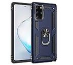 a.s.platinum dual layer hybrid shockproof armor defender 360 degree metal rotating finger ring holder back case cover for samsung galaxy note 20 ultra (blue) - Blue