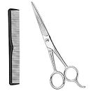 Foreign Holics Hair Cutting Scissors Stainless Steel Professional Barber Salon Use Smooth And Comfortable 7 Inch) (Silver)