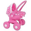 Dolly Tots My First 4-IN-1 Pram | Pink Childrens Dolly Pram | Childrens Baby Doll Pushchair Buggy Stroller, Carry Cot, Baby Seat | Dolls Accessories For Kids Ages 18M+