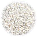 Pearl Beads, Anezus 800pcs Ivory Craft Loose Pearls Glass Beads for Jewelry Making, Crafts, Decoration and Vase Filler (Assorted Sizes)