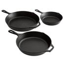 Lodge 3-Piece Pre-Seasoned Cast Iron Skillet Set - Includes 8", 10 1/4", and 12" Skillets