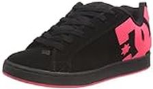 DC womens Court Graffik Skate Shoe, Black/Hot Pink, 7.5 US