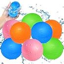 SOPPYCID Summer Water Toys with Quick Self-Fill for Water Fight, Pool Toys for Kids ages 3 and Up, Soft Silicone Water Splash Ball, Best Gift for Kids(8Pcs)
