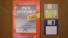 Pack Antivirus logiciel ancien de 1989 pour PC, livre et disquette