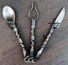 Hand Forged Dinner Set, Kitchen Accessories, Viking Cutlery, Medieval Cutlery