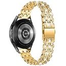 Bling Dressy Watch Bands Compatible with Michael Kors Access Gen 4 MKGO/MKGO Gen 5E 43mm for Women,20MM Crystal Diamond Metal Bracelet Strap Jewelry Watch Band (Gold)