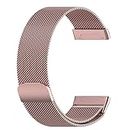 LN Mart Luxury Metal Magnetic Strap Compatible for Fitbit Versa 4 / Versa 3 / Versa Sense/Sense 2 | Adjustable Magnetic Loop Band Chain (Rose Gold)
