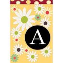 Toland Home Garden Floral Monogram 28 x 40 inch House Flag, Polyester in Yellow/Brown | 40 H x 28 W in | Wayfair 109896