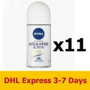 11x50ml NIVEA Extra White Firm Q10 Deodorant Underarm Roll-on Antiperspirants