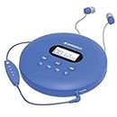 CD Player Portable, Rechargeable Portable CD Player w/Bluetooth 5.3, 12Hr Playtime, Small CD Players for Car (AUX only) | Oakcastle CD100 Portable CD Player w/Headphones, CD Walkman, Discman (Blue)