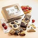 Dulcet Gift Baskets Thinking of You Cookie and Brownie Tin - Delicious, Fresh Baked Snacks - Gourmet Real Chocolate Fudge Brownie - Yummy Flavors - Baked Goods, Dessert Sweets, Cakes, Snack Food, Fresh Bakery Breakfast Cookies