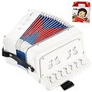 Tosnail Kids Accordion Toy 10 Keys Buttons Control Mini Musical Instruments for Children, Kids, Toddlers, Early Childhood Development - White