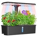 Yoocaa 12 Pods Upgrade Hydroponics Growing System, Compact Indoor Herb Garden with LED Grow Light, Adjustable Height, Smart Timer, Automatic Plant Germination Kit for Home Kitchen, IGS-61 (No Seeds)