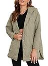 EVALESS Winter Jacket for Women Business Casual Clothes Fashion 2024 Teacher Outfits Diamond Quilted Jackets Long Sleeve Button Down Puffer Jacket Cozy Shacket Jeacket Green Coat with Pockets, Medium