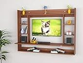 DAS Devin Wall Mount TV Entertainment Unit/Set Top Box Stand for Up to 32" Screen- Classic Walnut