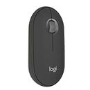 Logitech Pebble Mouse 2 M350s wireless Bluetooth sottile, portatile, leggero, personalizzabile, clic discreti, Easy-Switch per Windows, macOS, iPadOS, Android, Chrome OS - Grafite