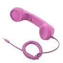 CM Vintage Retro Telephone Handset Cell Phone Receiver MIC Microphone for Cellphone Smartphone, 3.5 mm Socket (Pink)