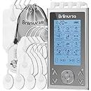 Brilnurse 4 Outputs TENS Machine for Pain Relief, TENS Unit Muscle Stimulator with 16 Electrode Pad, Rechargeable Muscle Massager with 24 Mode 20 Level Intensity, Electric TENS Machine Pulse Massager