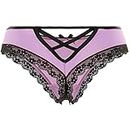 Justgoo Womens Lace G-String Thongs Panties Underwear Low Rise T-Back Underpants, Pink, Medium