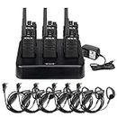 Retevis RT68 Walkie Talkie Rechargeable, 2 Way Radio Long Range, 16CH FRS Radios for Adults with Earpiece (6 Pack) with 6 Way Multi Unit Charger