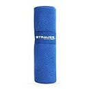 STRAUSS Anti-Microbial Sports Cooling Towel | Microfiber Absorbent Cloth | Cooling Towel for All Sports, Running, Hiking, Camping, Travels, Gym Workout, Fitness, Yoga & Golf | 90 cm, (Blue)