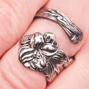 Lilly Flower Spoon Ring Stargazer Flower Adjustable 925 Sterling Silver Boxed