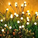 ASMAD Solar Garden Lights, 2 Pack 16 LEDs Solar Outdoor Lights, Outdoor Decorations Lights, Solar Swaying Lights, Firefly Lights for Patio Pathway Outdoor Decor, Big Bulb Solar Swaying Light
