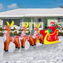 GOOSH Christmas Inflatable Santa Sleigh Inflatable Santa Sleigh Outdoor Christmas Decorations in Red/White | Wayfair WF-27176