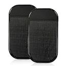 2 Pack Anti-slip Car Dash Mats, Universal Silicone Car Dash, Sticky Pad Black Dashboard Holder Car Accessories for Cell Phone, Key, Sunglass, GPS, Coins(black)