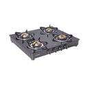Glen 4 Brass Burner Gas Stove 6 mm Thick Toughened Glass Manual Ignition Cooktop