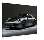 Porsche 911 Turbo grey Auto Poster Kunst Wanddeko Bild Kunstdruck Artwork Grafik