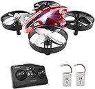 Mini Drones for Kids and Beginners Remote Control Toys, Quadcopter 2.4Ghz 6-Axis Gyro 4 Channels, RC Helicopter Plane Best Kid Toys Gift AT-66(Red)