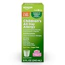 Amazon Basic Care Children's All Day Allergy Relief Medicine, Cetirizine Hydrochloride Oral Solution 1 mg/mL, BubbleGum Flavor, Dye Free, Sugar Free, 8 fl oz (Pack of 1)