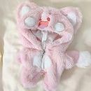 XiDonDon Peluche Vestiti per Bambole Animale Costume Intero Pigiama per 20 cm /8 "Bambole di Pezza Giocattoli Accessori per Bambole (Pink Cat)