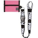 Victoria's Secret VS Crest Logo Lanyard Small ID Case Holder Wallet Pink Black