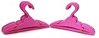Doll Hangers Set of 24 Pink Plastic Hangers with Slit, Fits 18 Inch American Girl Dolls Clothes, Doll Accessories