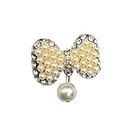 ANI ACCESSORIEZ Stylish and Elegant Brooch/Lapel Pin Bow Shaped with Pearl and Rhinostone for women and men