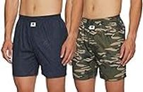 Amazon Brand - Symbol Men's Cotton Regular Printed Boxer Shorts (Pack of 2) (SYMBXRPO2-74_Multicolor 1_L)